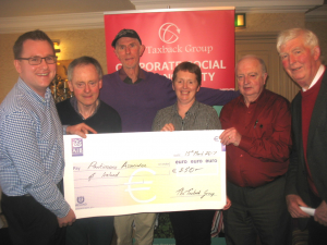 John presenting a cheque at the Parkinson's Association Tipperary Branch AGM.